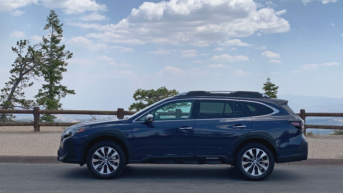 2025 Subaru Outback driving through Bryce Canyon National Park.