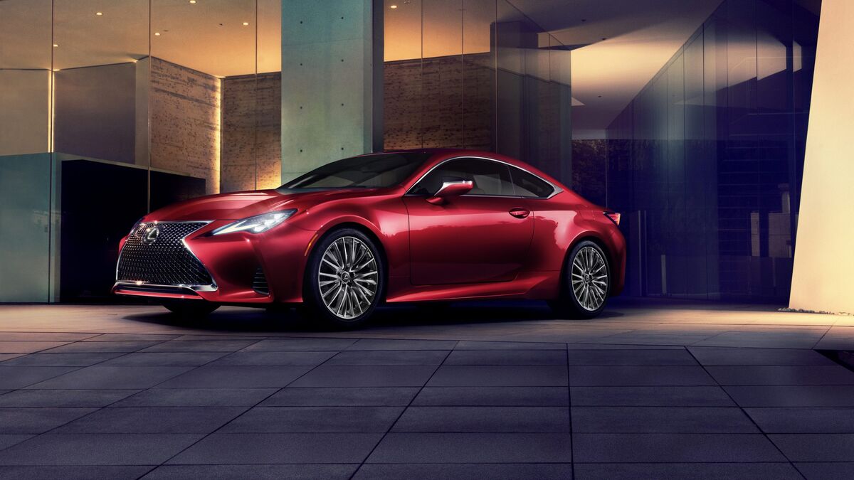2025 Lexus RC in front of a building.