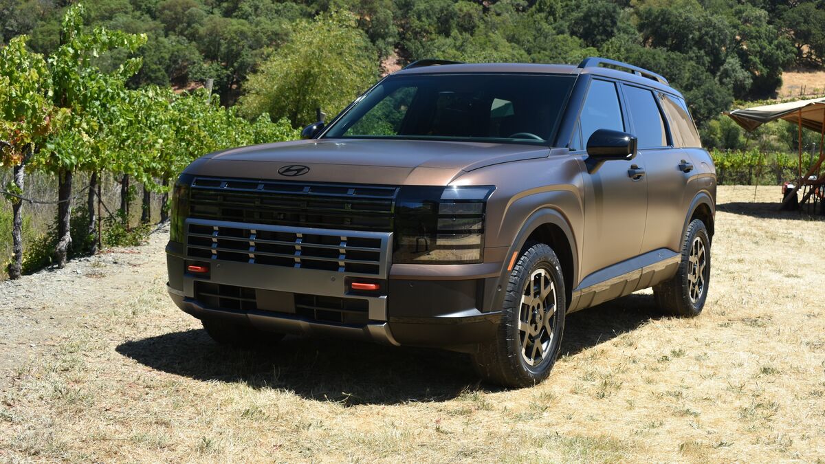 2026 Hyundai Palisade parked by trees.