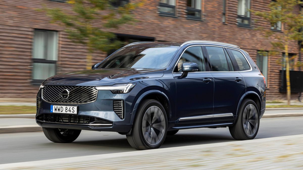 2025 Volvo XC90 driving on a road.