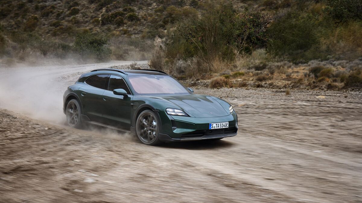 2025 Porsche Cross Turismo driving off road.