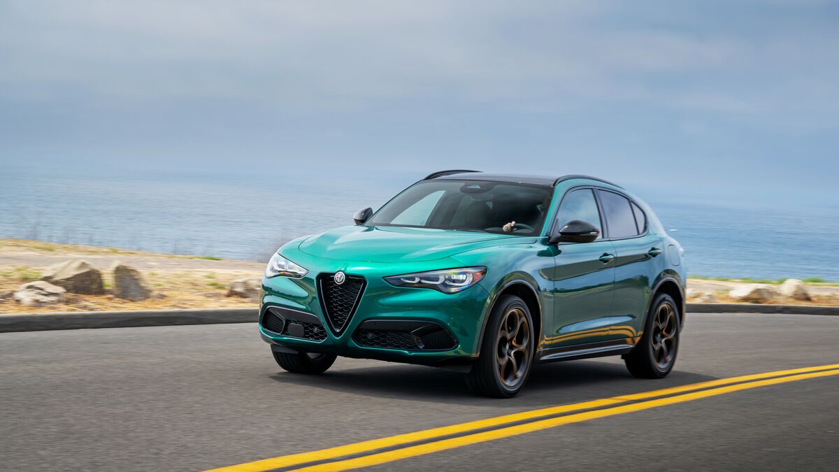 2025 Alfa Romeo Stelvio on the road.