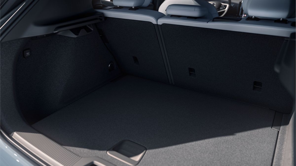 2025 Volvo EX30 rear cargo area.
