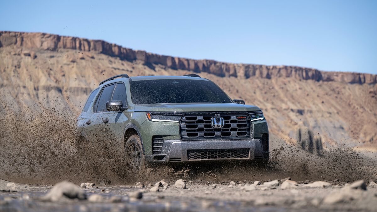 2026 Honda Pilot on rocky roads.