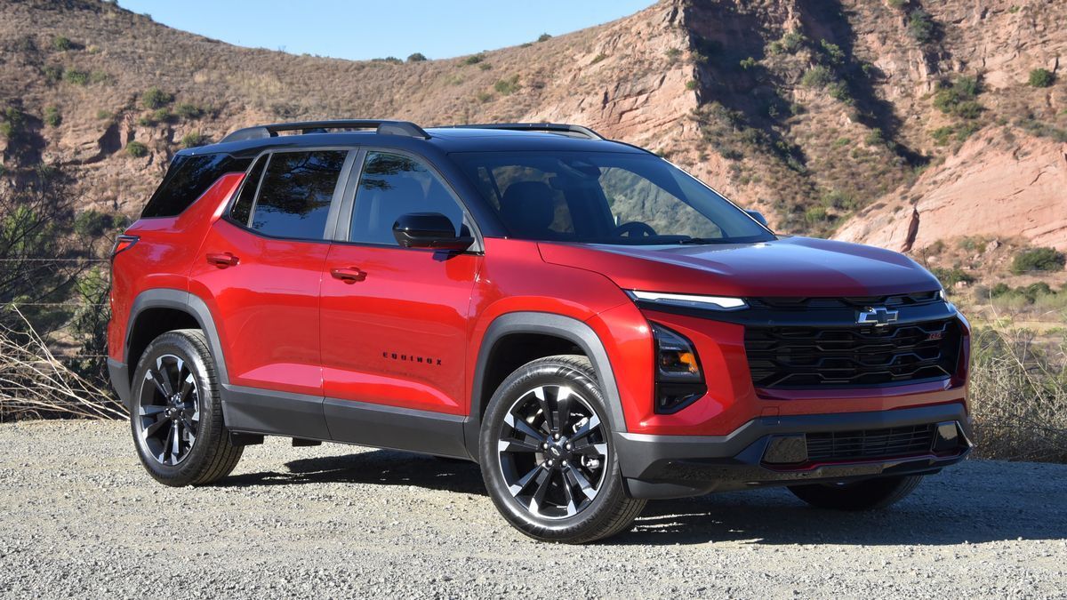 2026 Chevrolet Equinox RS with red hills in the background.