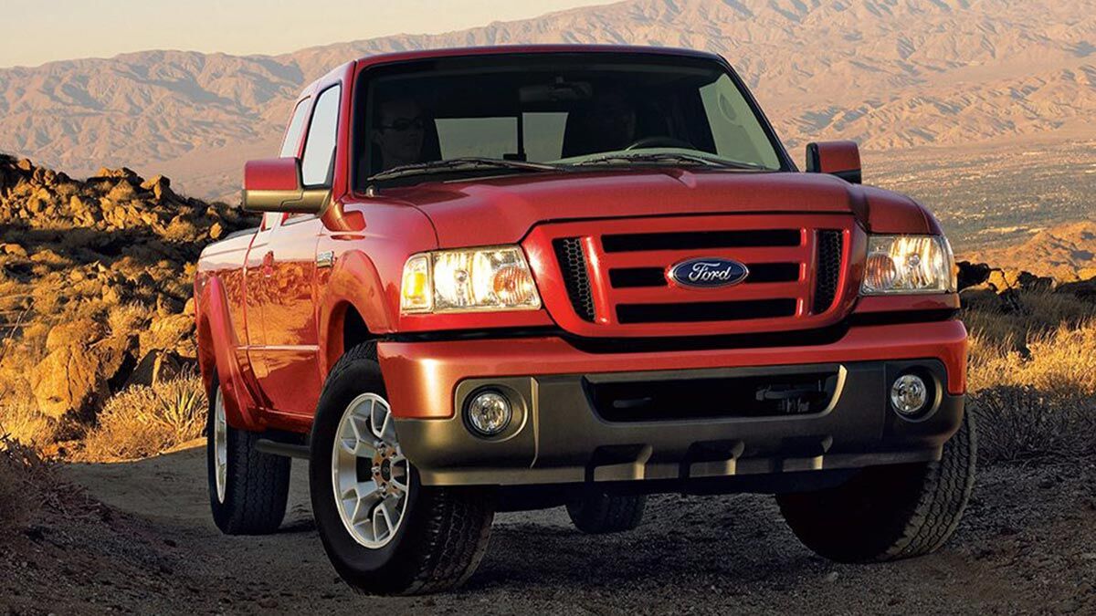 2011 Ford Ranger in red.