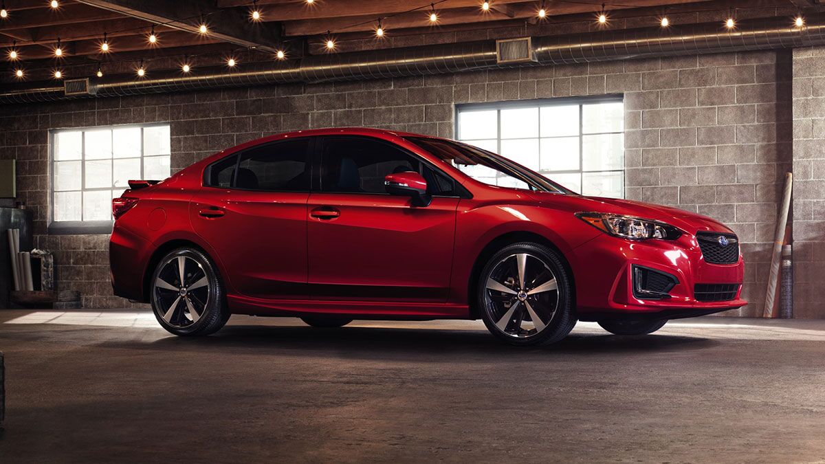 2017 Subaru Impreza in red.