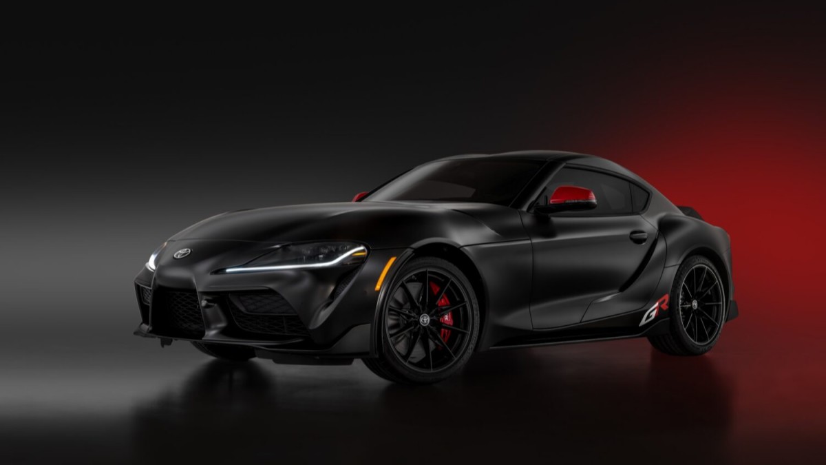 The 2026 Toyota GR Supra MkV Final Edition seen from a front quarter angle