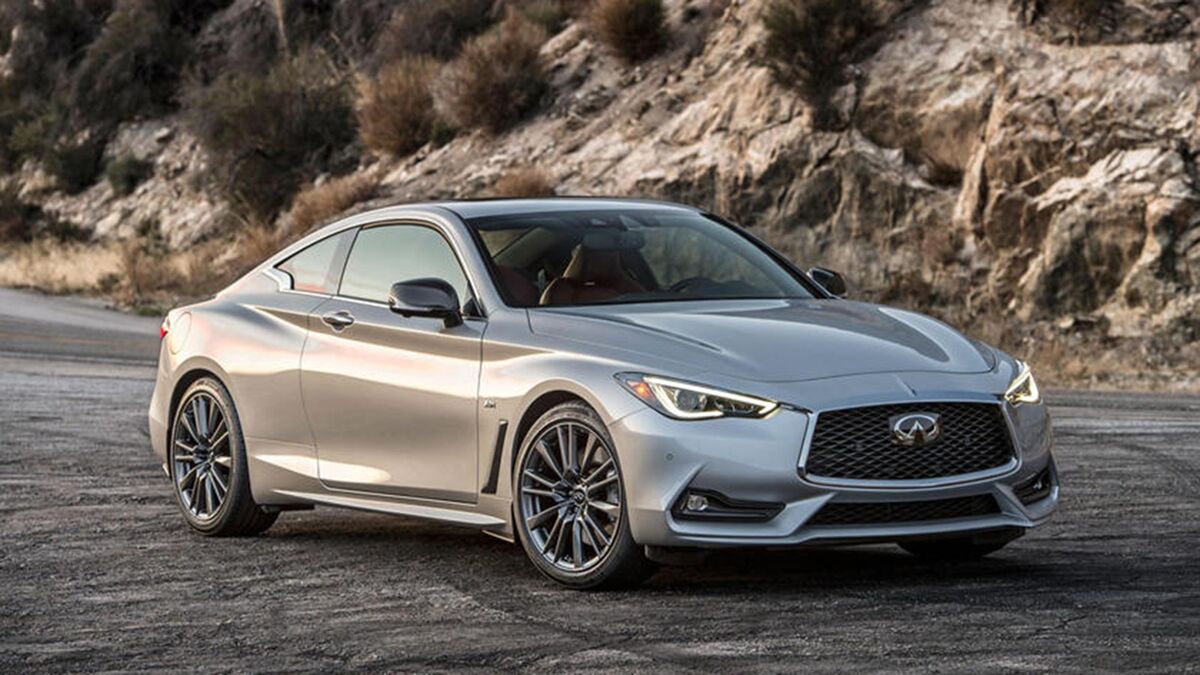 2017 Infiniti Q60 in silver.